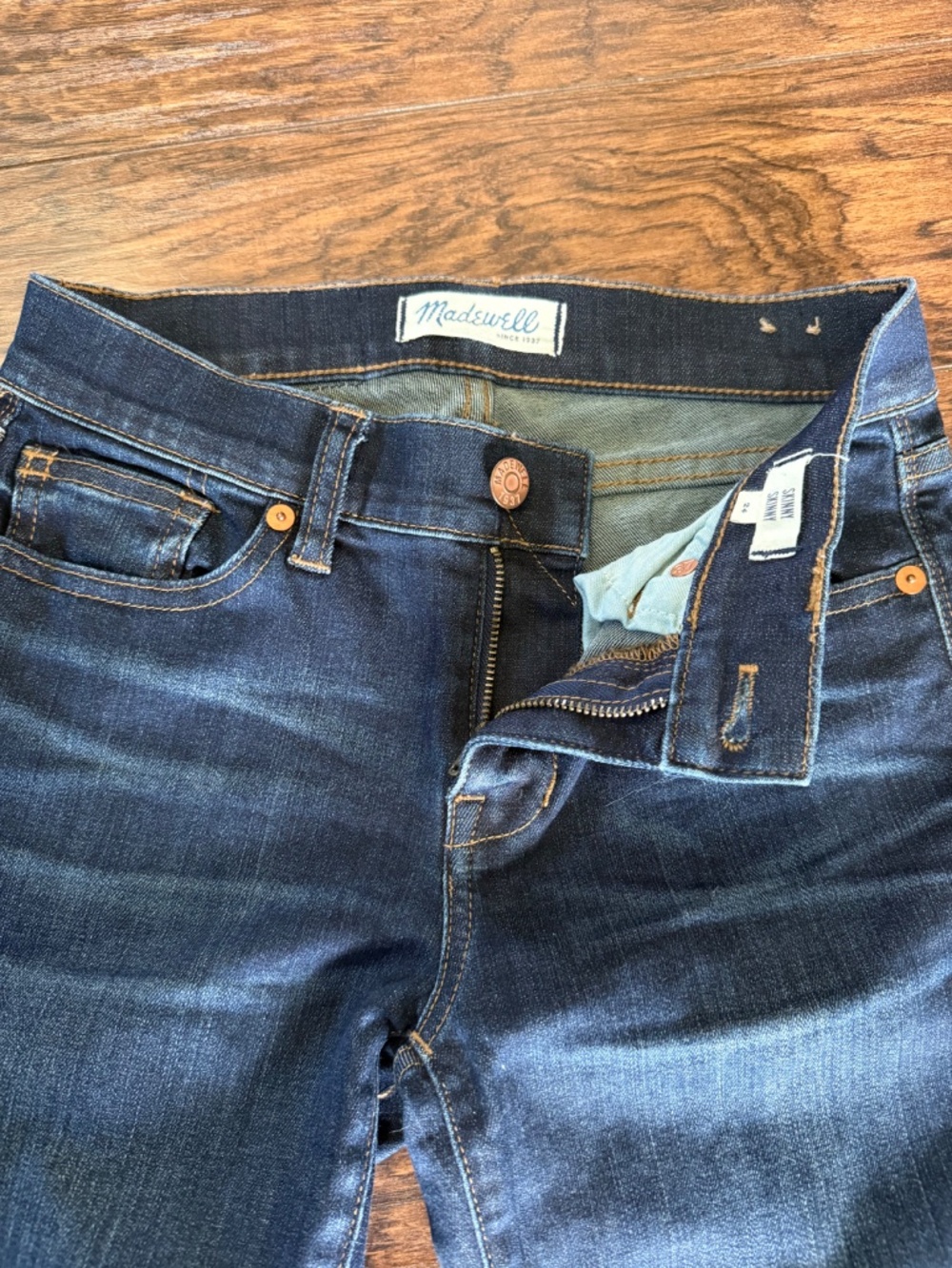 Madewell Skinny Skinny Jeans Size 24 Dark Wash Mid Rise Denim - Picture 4 of 12